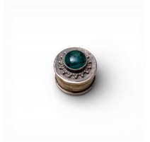 Petite boite ronde Malachite en argent 925