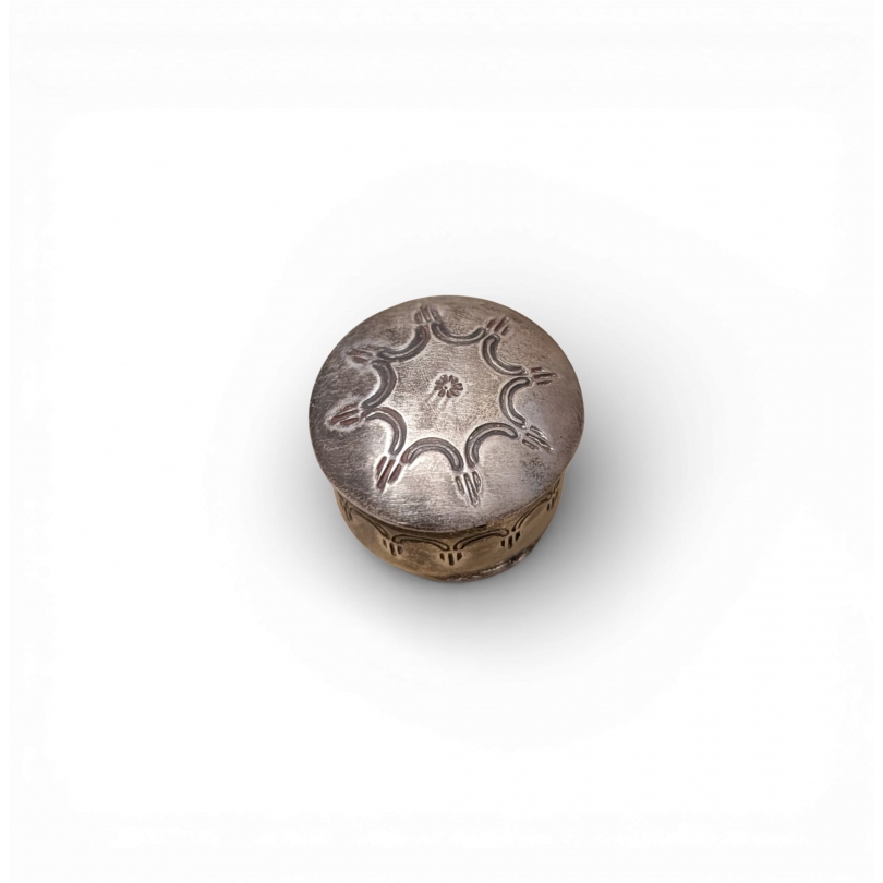 Petite boite ronde en argent Navajo