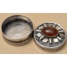 Petite boite ronde Cornaline en argent 800