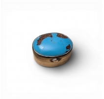 Petite boite ovale Turquoises en argent 800