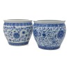 Paire de cache-pots Bleu blanc
