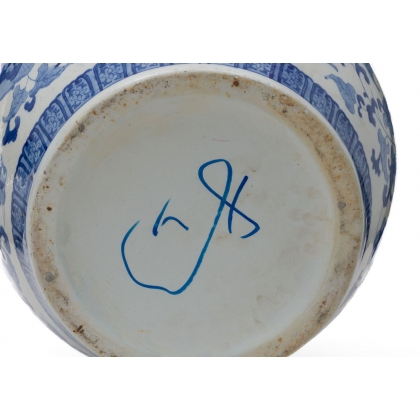 Paire de cache-pots Bleu blanc
