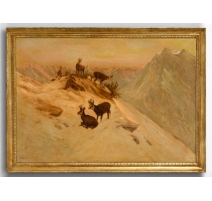 Tableau "Chamois" signé K. WENZEL