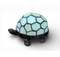 Lampe style Tiffany en forme de tortue, beige