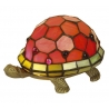 Lampe style Tiffany en forme de tortue, rouge
