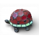 Lampe style Tiffany en forme de tortue, rouge