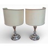 Paire de lampes en bronze argenté