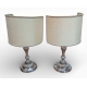 Paire de lampes en bronze argenté