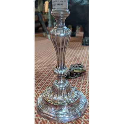 Paire de lampes en bronze argenté