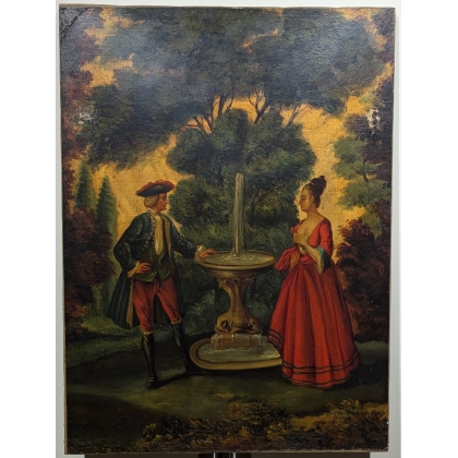 Pair of paintings entitled ‘Pastoral Scenes’