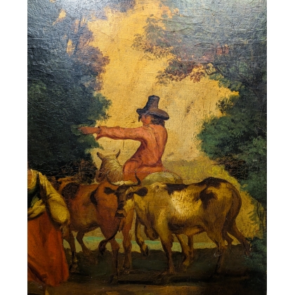 Pair of paintings entitled ‘Pastoral Scenes’