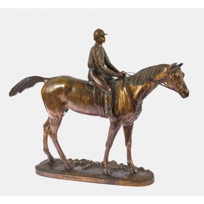 Bronze \"Jockey sur son cheval\"