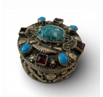 Boite ronde Scarabée en argent