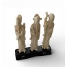 Okimono Fu Lu Shou en ivoire sculpté