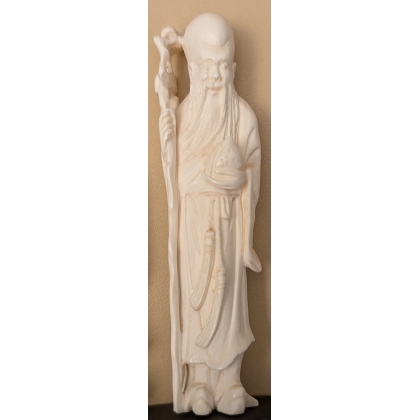 Okimono Fu Lu Shou en ivoire sculpté