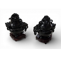 Paire de brûle-parfums en bakélite