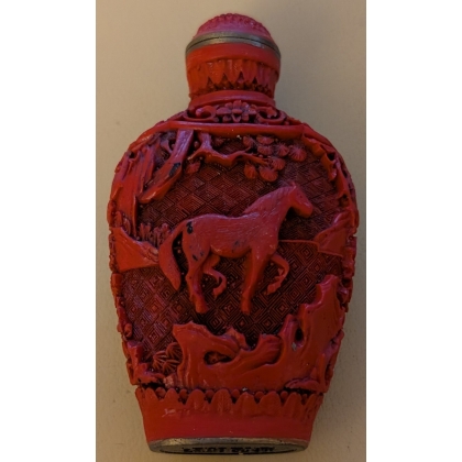 Tabatière en laque rouge de Cinabre