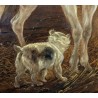 Tableau \"A l\'écurie\" signé KÜBLER L