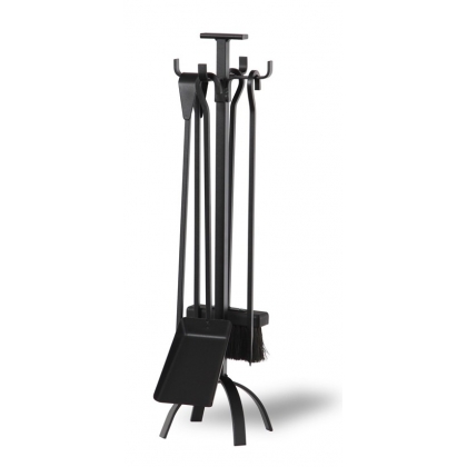 Serviteur d'outils de cheminée Basic Trepied noir