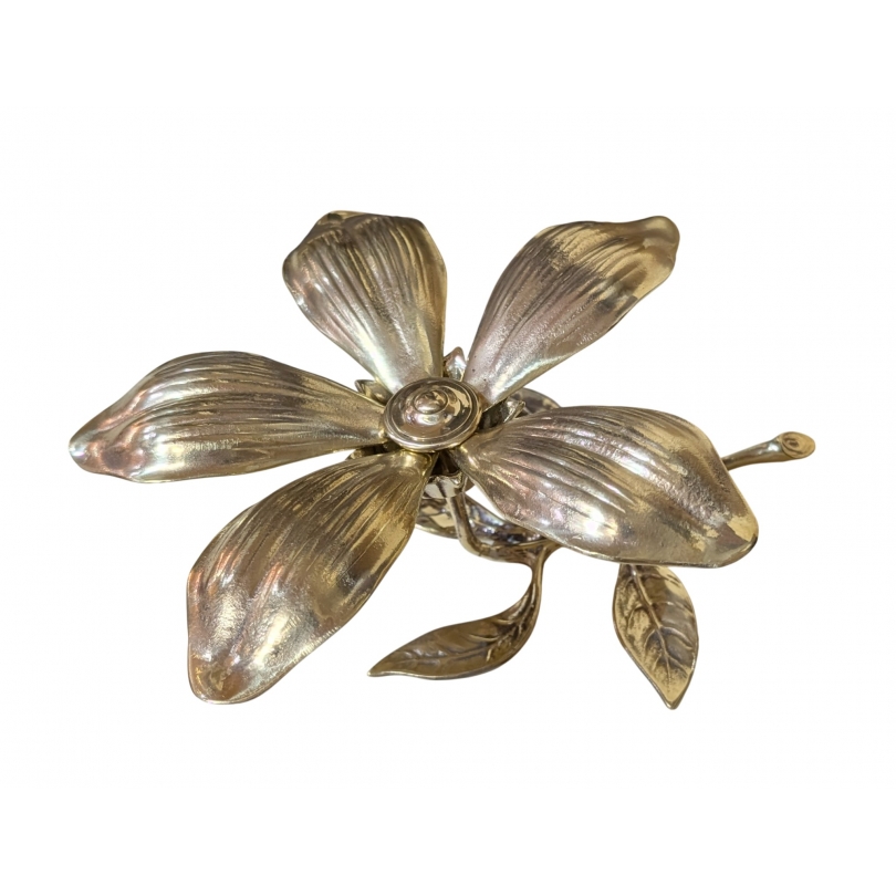 Cendrier en forme de fleur, en bronze poli