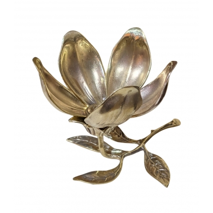 Cendrier en forme de fleur, en bronze poli
