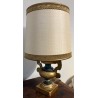 Paire de petites lampes Urne en bois sculpté