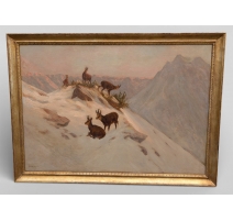 Tableau "Chamois" signé K. WENZEL