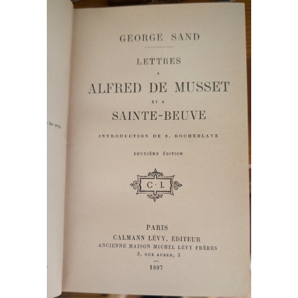 Livre "Lettres à De Musset" par SAND