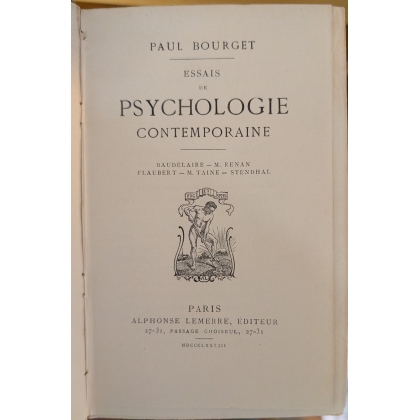 Livre "Psychologie Contemporaine" par BOURGET