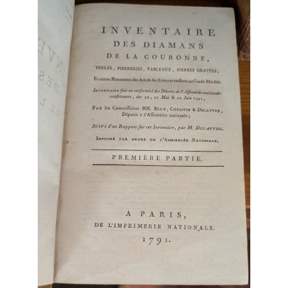 Livre "Inventaire des diamans de la couronne"