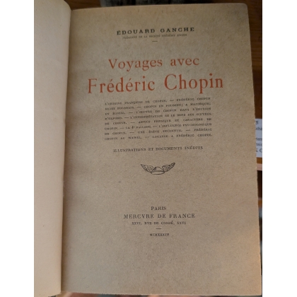 Suite de 4 livres "Chopin" par GANCHE