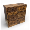 Cabinet miniature Tansu en marquetrie