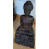 Bouddha assis en padamsana en bois sculpté