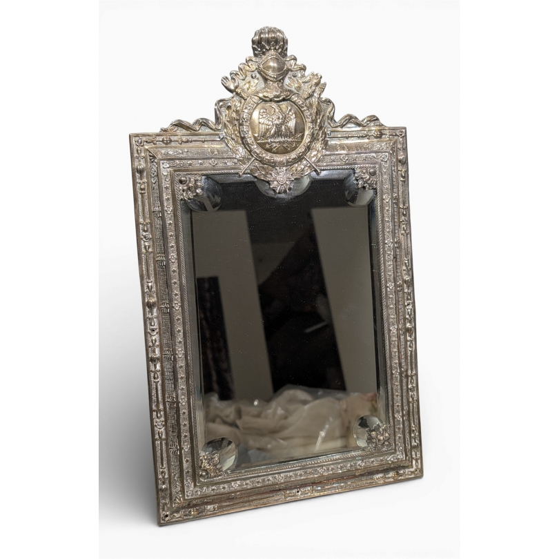 Miroir en argent aux armoiries Napoléoniennes
