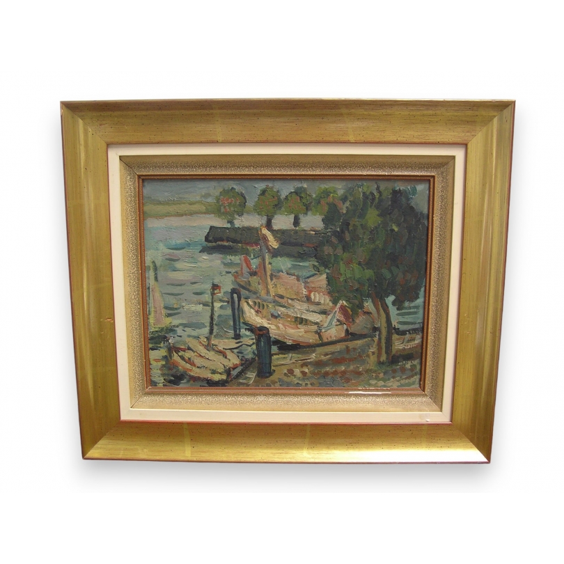 Paintings | Painting on panel in a gilded frame by Moinat SA  - Antiques and home décor