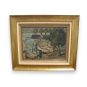 Peinture sur panneau dans cadre doré