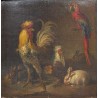 Tableau \"Basse-cour\" Ecole flammande