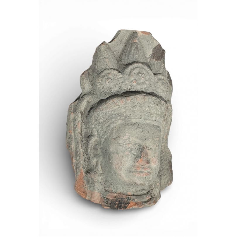 Tête de Guanyin en terre cuite