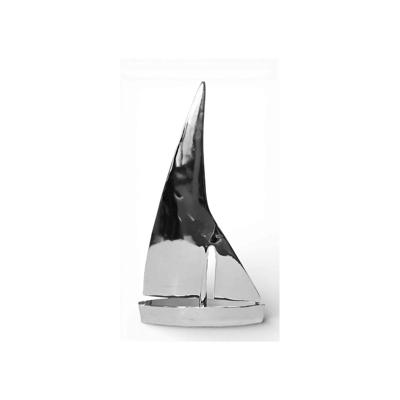 Bateau "Voilier" de décoration en aluminium poli