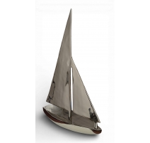 Bateau "Voilier" de décoration en aluminium poli