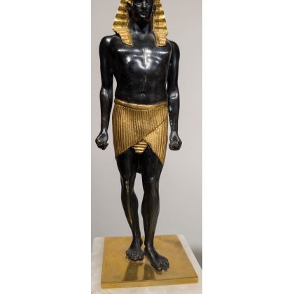 "Egyptian" candlestick in burnished and gilded bronze at  Moinat SA  - Antiques and home décor