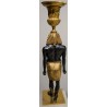 "Egyptian" candlestick in burnished and gilded bronze at  Moinat SA  - Antiques and home décor