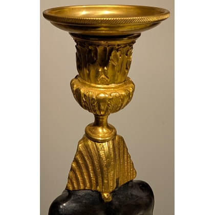"Egyptian" candlestick in burnished and gilded bronze at  Moinat SA  - Antiques and home décor