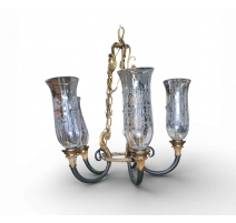 Lustre en bronze doré et noirci par Tisserant