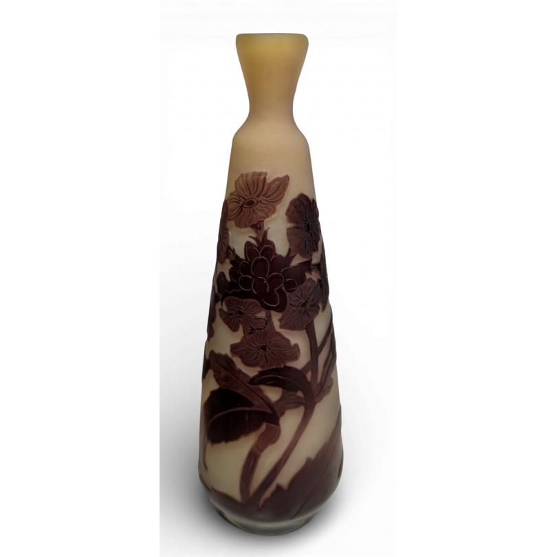 Campanules single-flower vase, signed GALLÉ