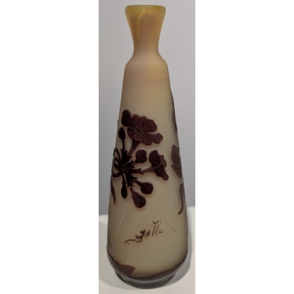 Campanules single-flower vase, signed GALLÉ