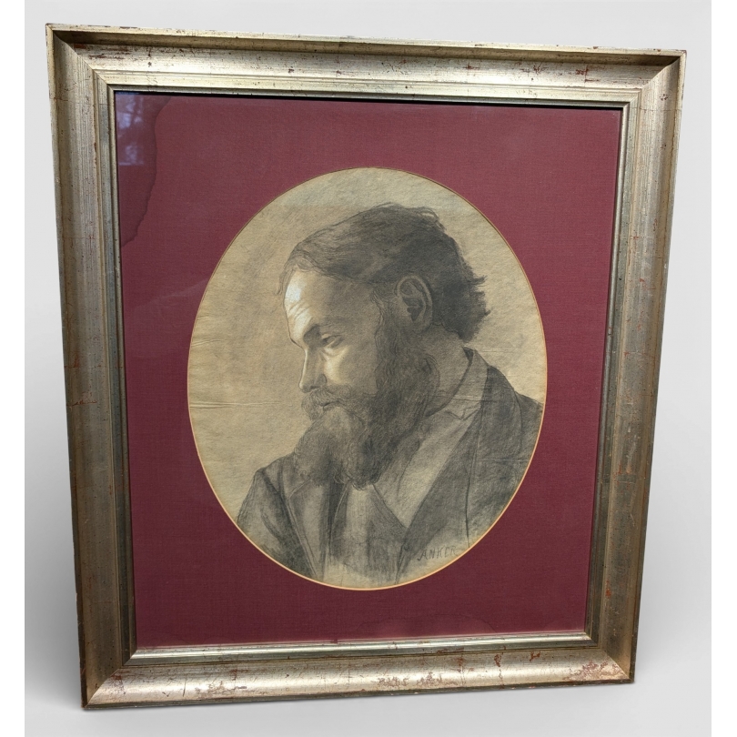 Pastel "Autoportrait" signé ANKER