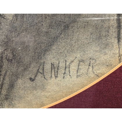 Pastel "Autoportrait" signé ANKER