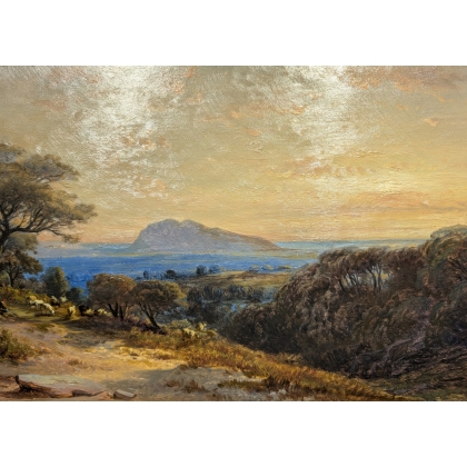 Tableau \"A Fréjus\" signé F. DIDAY