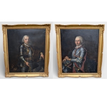 Paire de tableaux "Portraits De Gingins"